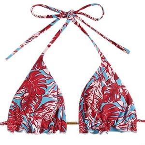Sweatyrocks Red Floral Bikini Top
